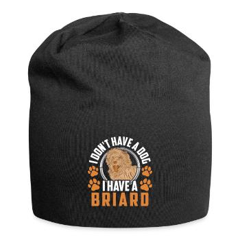 Ich habe einen Briard Berger de Brie - Jersey-Beanie - Schwarz - Vorne