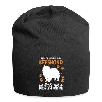 Wolfspitz : , je sens comme Keeshond - Bonnet en jersey - noir - Devant