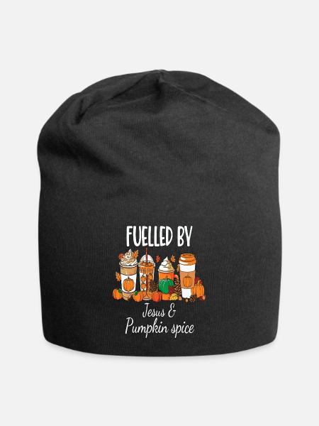 Fuelled By Jesus & Pumpkin Spice - Jersey-Beanie - Schwarz