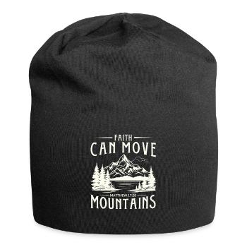 Faith can move Mountains, Christian gift. - Jersey Beanie - black - Front