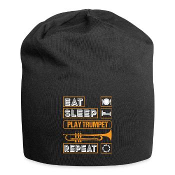 Coole Trompetenkunst Silhouette Lustiger Messing Slogan - Jersey-Beanie - Schwarz - Vorne