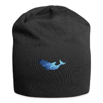 Underwater World Whale Silhouette Blue - Jersey Beanie - black - Front