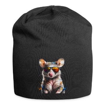 Lunettes de soleil Opossum Imprimé de design animalier coloré - Bonnet en jersey - noir - Devant
