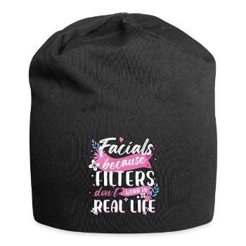 Facials Because Filters Don't Work In Real Life - Jersey-Beanie - Schwarz - Vorne