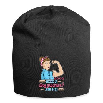 Hundegruamwelpen Haustier -Pflege -Job Salon - Jersey-Beanie - Schwarz - Vorne
