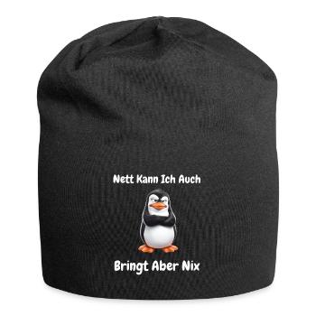 Penguin Tshirt Funny Funny Humor Sarcasm Office - Jersey Beanie - black - Front