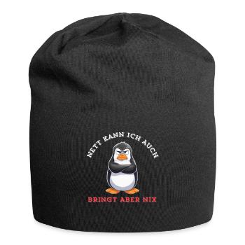 Penguin Tshirt Funny Funny Humor Sarcasm Office - Jersey Beanie - black - Front