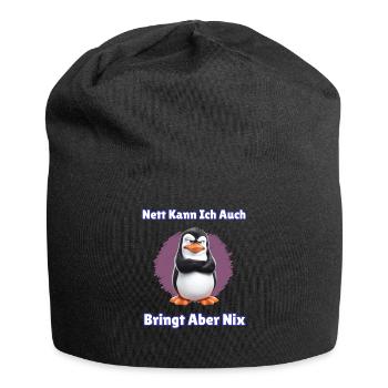 Penguin Tshirt Funny Funny Humor Sarcasm Office - Jersey Beanie - black - Front