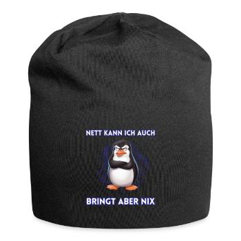 Penguin Tshirt Funny Funny Humor Sarcasm Office - Jersey Beanie - black - Front