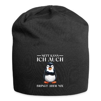 Penguin Tshirt Funny Funny Humor Sarcasm Office - Jersey Beanie - black - Front