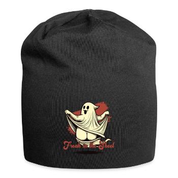 Freak in the Sheet Humorous Sarcastic Halloween - Jersey Beanie - black - Front