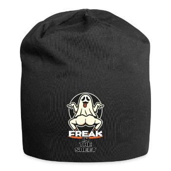 Freak in the Sheet Lustiges Gespenster Design - Jersey-Beanie - Schwarz - Vorne