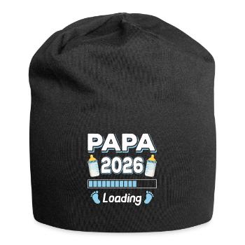 Papa 2026 Loading Mama Papa Eltern Sohn Tochter - Jersey-Beanie - Schwarz - Vorne