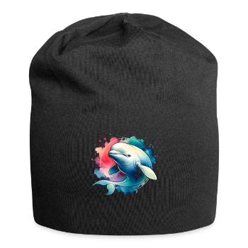 Béluga, cétologue mammifère marin - Bonnet en jersey - noir - Devant