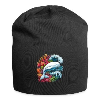 Mammifère marin mammifère marin mammifère marin béluga kétologue - Bonnet en jersey - noir - Devant