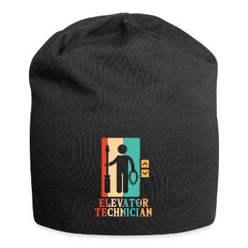 Retro Reparatur Inspektor Techniker Aufzug - Jersey-Beanie - Schwarz - Vorne