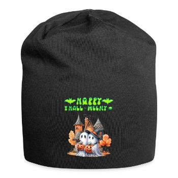 HAPPY HALLOWEEN FRÖHLICHES SPUKEN Lustiges - Jersey-Beanie - Schwarz - Vorne