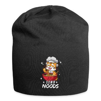 Tiger Ramen Noodles Chibi Asia Noodle Soup Anime - Jersey Beanie - black - Front