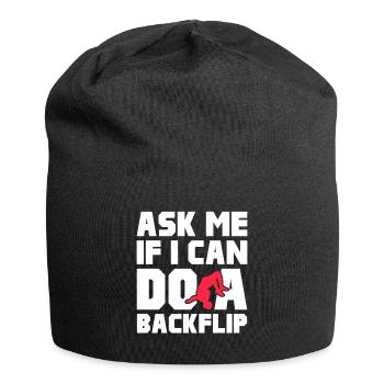 Backflip Salto Acrobatics Parkour Gymnastics Gift - Jersey Beanie - black - Front