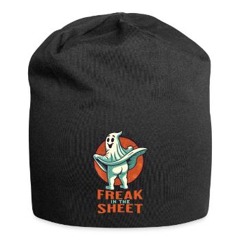 Ghost Shows Butt Freak in Sheet Retro Style - Jersey Beanie - black - Front