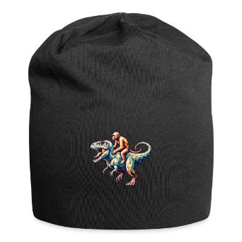 Geometrische Kunst Dinosaurier T-Rex Affe Tyrannosaurus - Jersey-Beanie - Schwarz - Vorne
