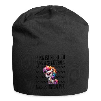 Punk Rock - Ich bin alt aber Punk ist nicht tot - Jersey-Beanie - Schwarz - Vorne