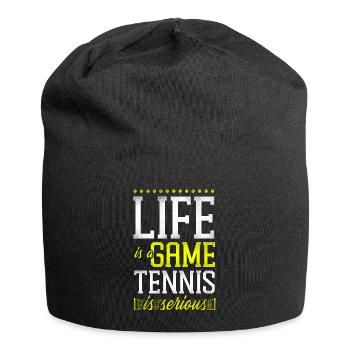 Funny Tennis Player Racket Life Is - Jersey-Beanie - Schwarz - Vorne
