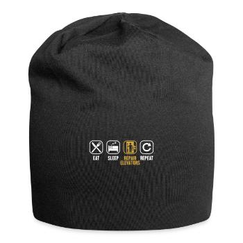 Eat Sleep Repair Elevators Repeat Repair Elevator - Jersey Beanie - black - Front