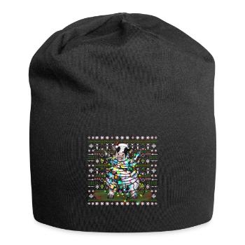 Kuh Ugly Christmas Weihnachten Xmas Santa Claus - Jersey-Beanie - Schwarz - Vorne