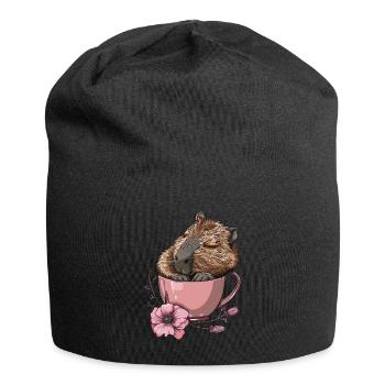 Wasserschwein - Jersey-Beanie - Schwarz - Vorne