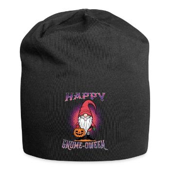 Happy Gnome-Oween Funny Halloween Gnome Saying - Jersey Beanie - black - Front