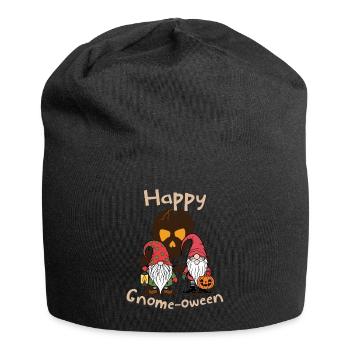 Happy Gnome-Oween Funny Halloween Gnome Saying - Jersey Beanie - black - Front