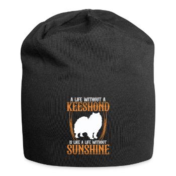 Life without Wolfspitz Keeshond - Jersey Beanie - black - Front