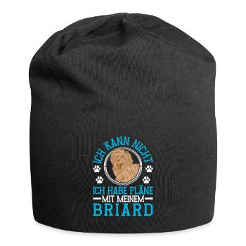 Plans with my Briard Berger de Brie - Jersey Beanie - black - Front