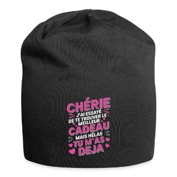 Chérie Trouver Le Meilleur Cadeau Couple Amour - Bonnet en jersey - noir - Devant