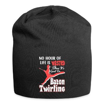 Baton Twirling Spent Time One Baton Twirling - Jersey Beanie - black - Front