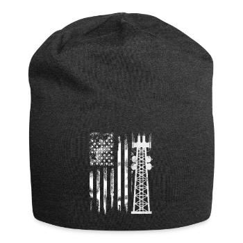 Patriotic Tower Climber Transmission Service - Jersey Beanie - charcoal grey - Front