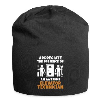 Appreciate Presence Of Awesome Elevator - Jersey Beanie - black - Front