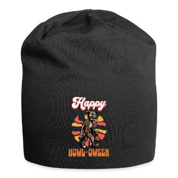 Happy Howl Oween Funny Dog Halloween Saying - Jersey Beanie - black - Front