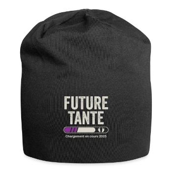 Zukünftige Tante 2025 Schwangerschaftsankündigung Tante - Jersey-Beanie - Schwarz - Vorne