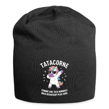 Tatacorn Auntie Unicorn Humor Aunt Family Gift - Jersey Beanie - black - Front