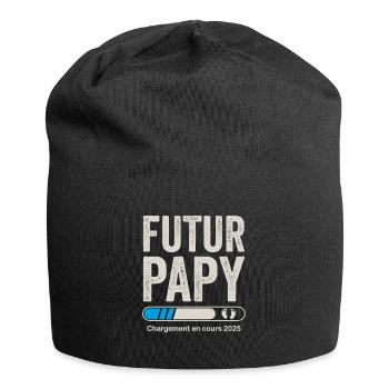 Zukünftiger Opa 2025 Schwangerschaftsankündigung Opa - Jersey-Beanie - Schwarz - Vorne