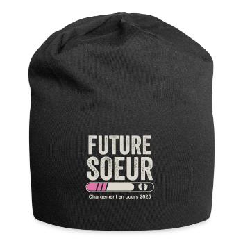 Schwangerschaftsankündigung Geschenk werdende Schwester 2025 - Jersey-Beanie - Schwarz - Vorne