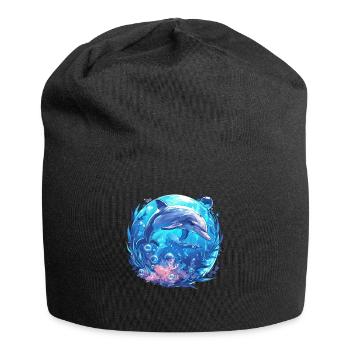 Dolphin Dolphins Dolphin - Jersey Beanie - black - Front