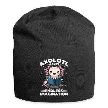 Funny Axolotl Books Kawaii Axolotl Pages - Jersey-Beanie - Schwarz - Vorne
