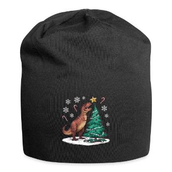Dinosaur Ugly Christmas Christmas Xmas Trex - Jersey Beanie - black - Front
