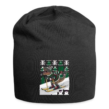 Dinosaur Ugly Christmas Christmas Xmas Trex - Jersey Beanie - black - Front