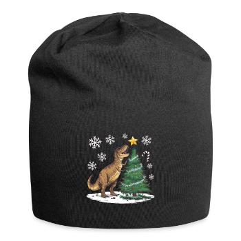 Dinosaur Ugly Christmas Christmas Xmas Trex - Jersey Beanie - black - Front