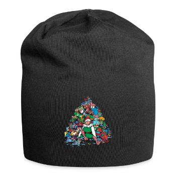 Elfes Noël laid Noël Noël Père Noël - Bonnet en jersey - noir - Devant