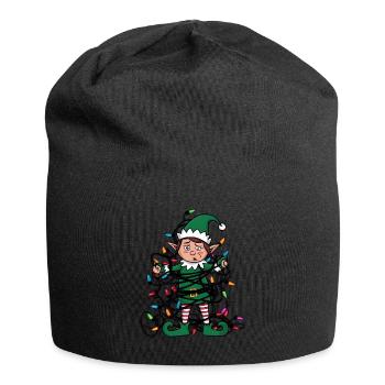 Elfen Ugly Christmas Weihnachten Xmas Santa Claus - Jersey-Beanie - Schwarz - Vorne